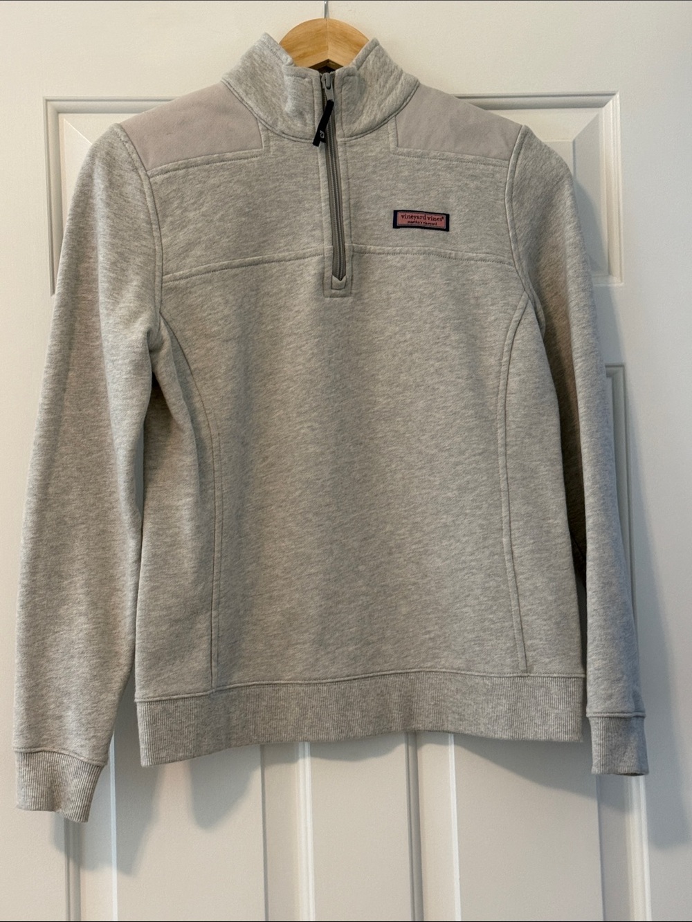 Vineyard Vines Light Gray Quarter-Zip Pullover Sweater